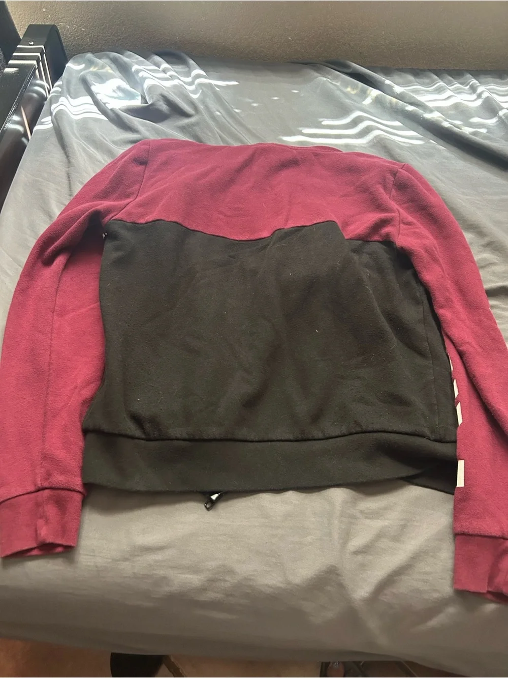 PINK Victoria's Secret Maroon Zip Hoodie with Black Trim - Picture 5 of 6